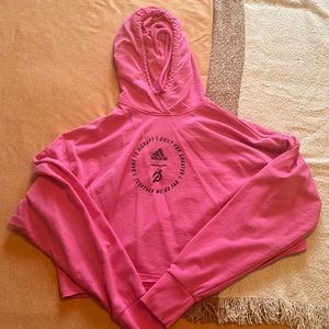 Peloton Adidas hot pink cropped hoodie. Size large. Smoke free home. Gently worn